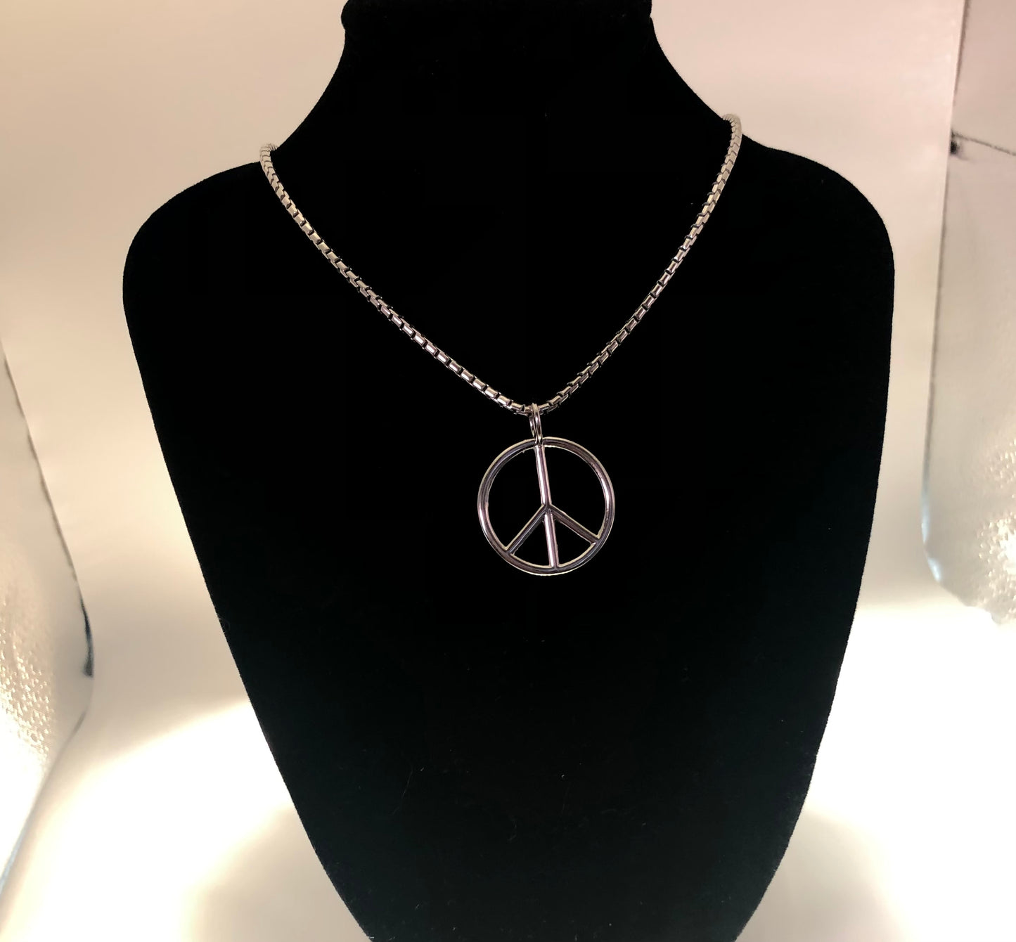 14K White Gold Overlay Peace Pendant